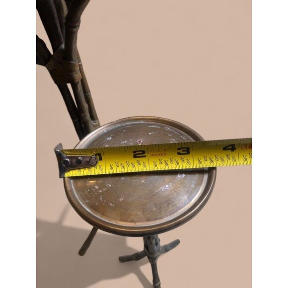 Set 3 MCM bamboo brass candle Holders Staggered Vintage decor - Picture 4 of 7
